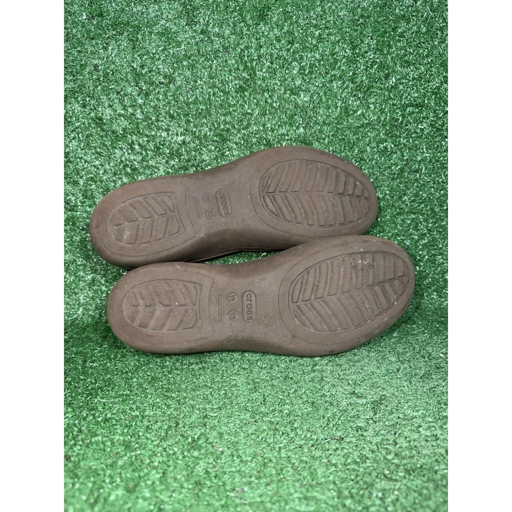 Crocs Women Size 12 Olivia II Slingback Brown Rubber Comfort Slide Slip On Shoes - Picture 6 of 7